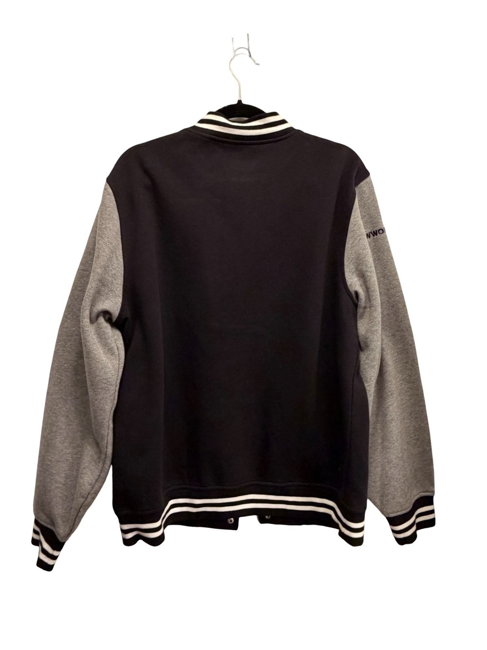 Sport-Tek Unisex Black and Gray Amazon Varsity Bomber Jacket Size M - Picture 2 of 10